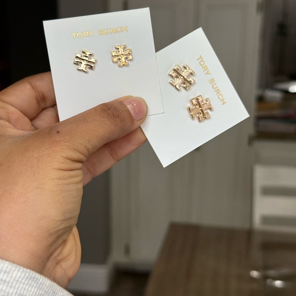 Tory Burch Gold Logo Stud Earrings Set
Price for each - Picture 9 of 9
